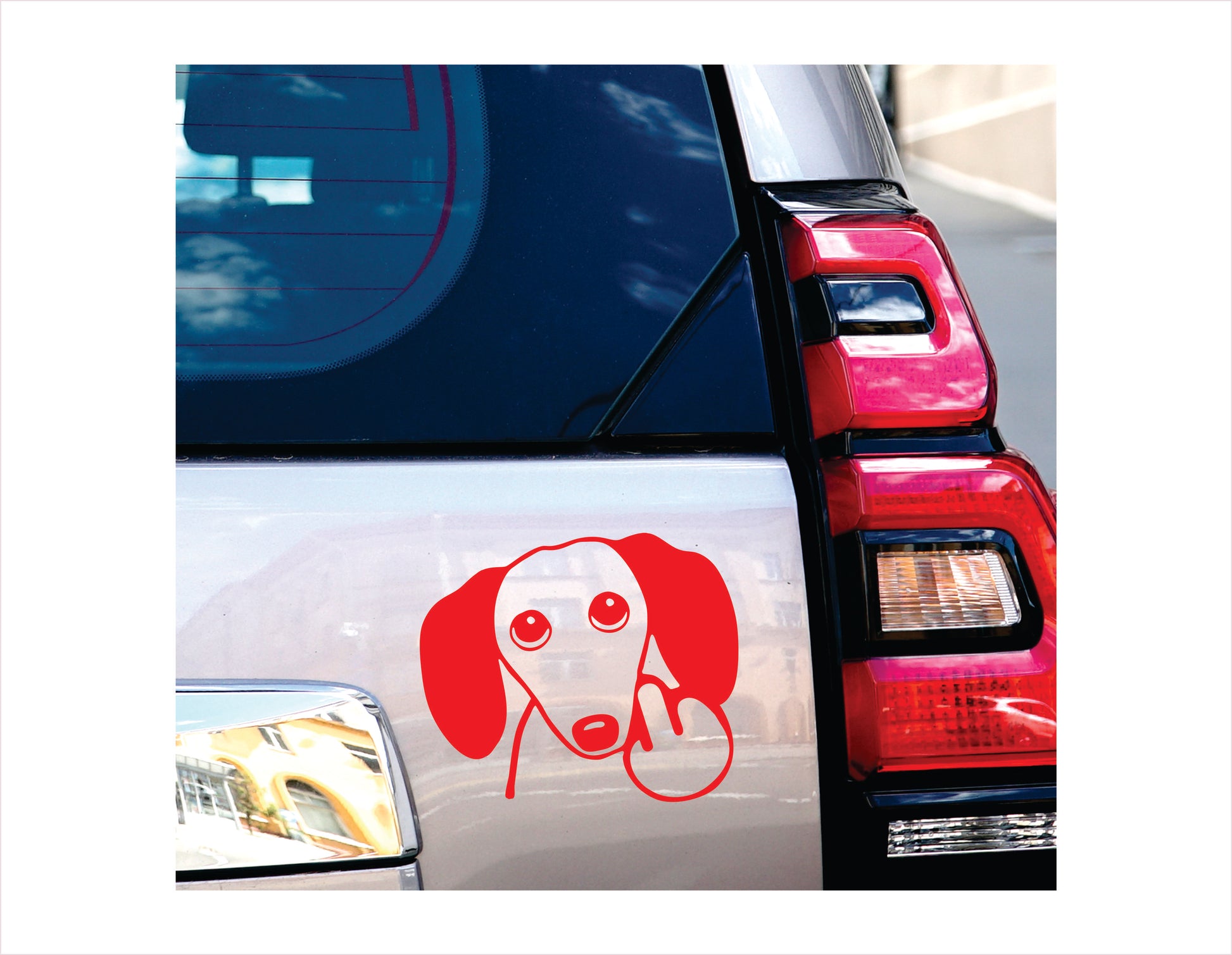Dachshund Middle Finger Red Vinyl Decal Sticker