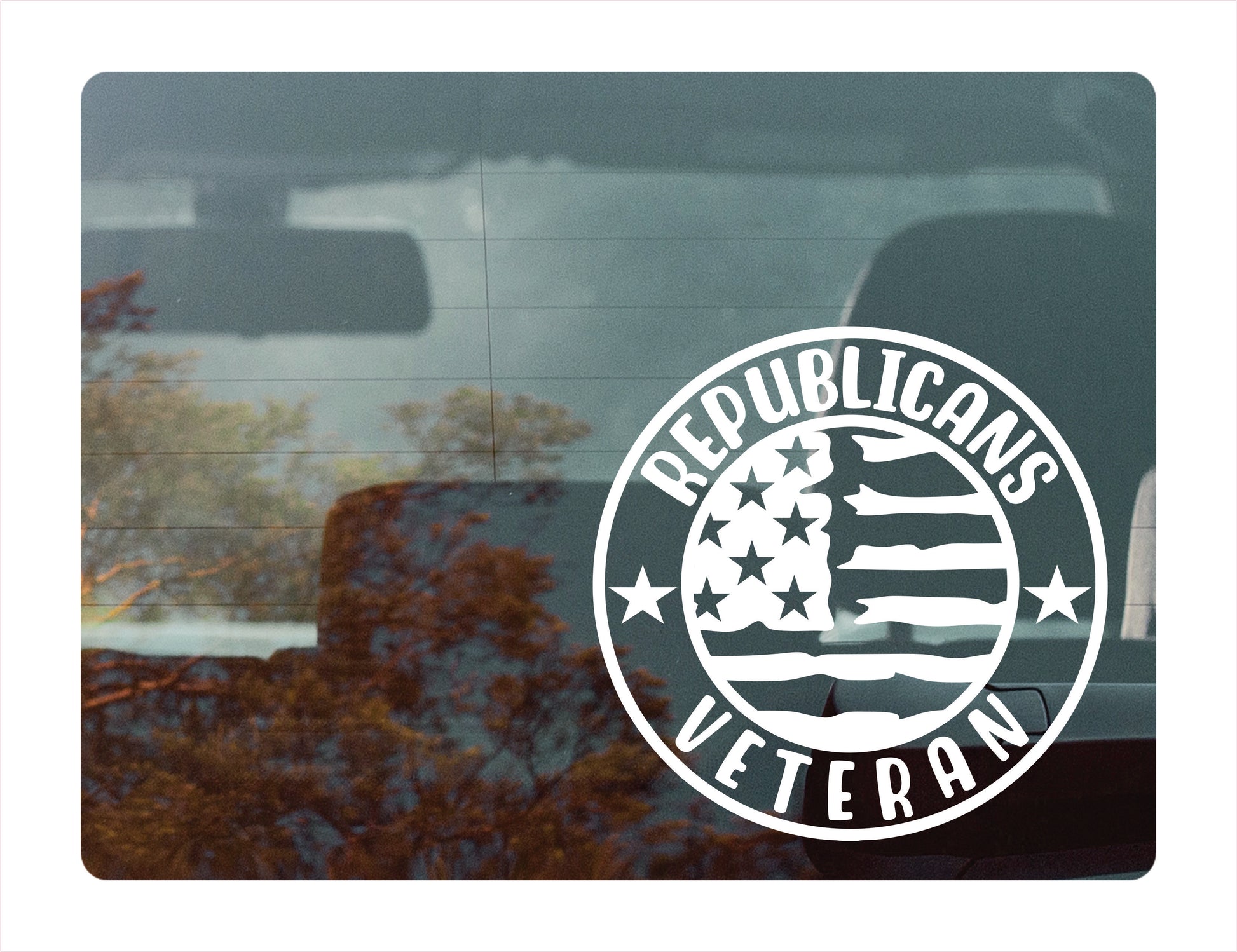 Republicans Veteran White Vinyl Decal Sticker