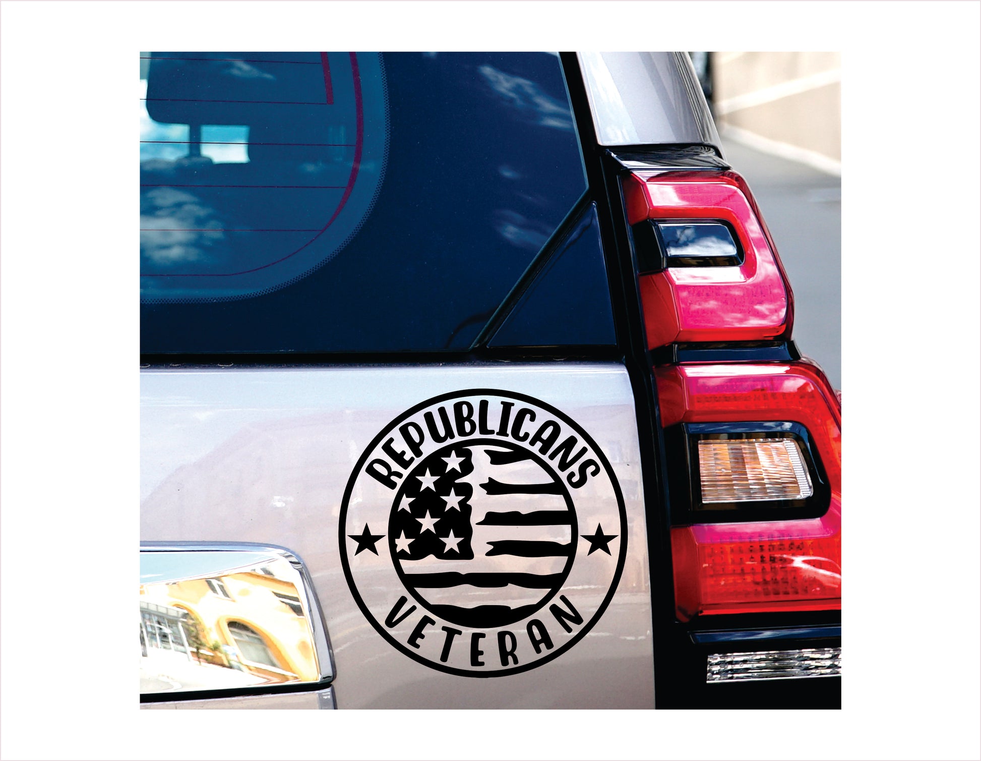 Republicans Veteran Black Vinyl Decal Sticker