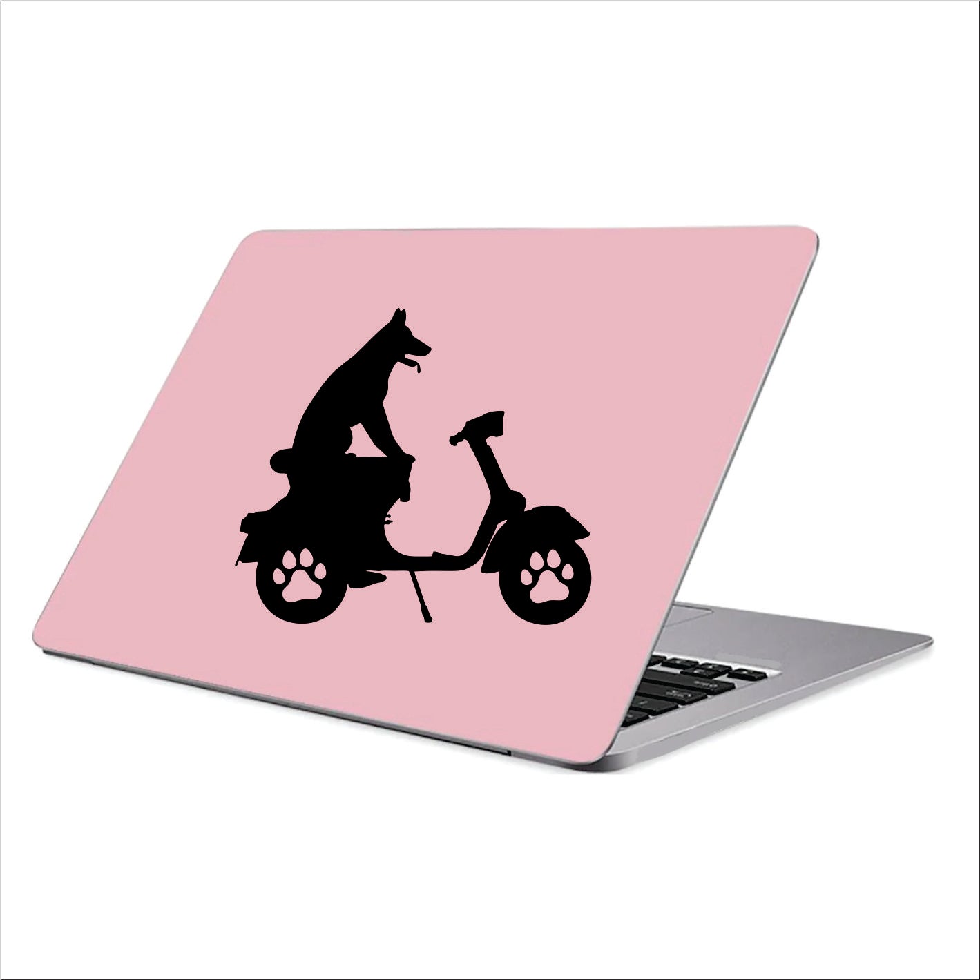 Motorcycle Dog Black Vinyl Decal Sticker