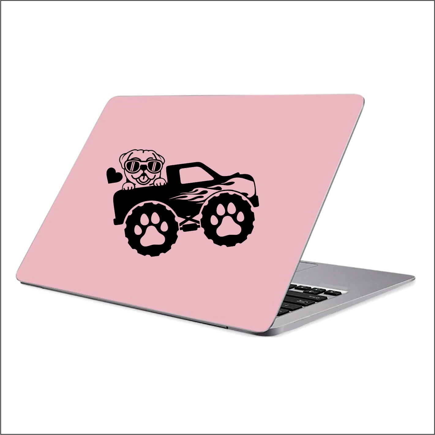 Off Road Monster Cute Dog White Vinyl Decal Sticker