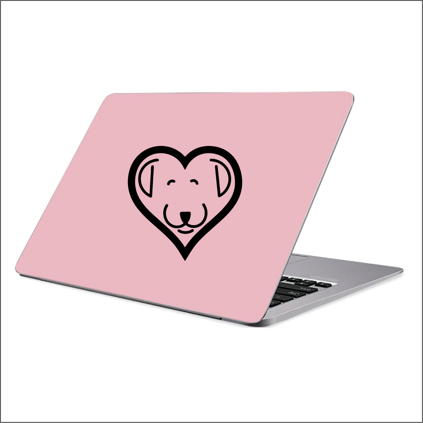 HEART DOG Lover logo Black Vinyl Decal Sticker