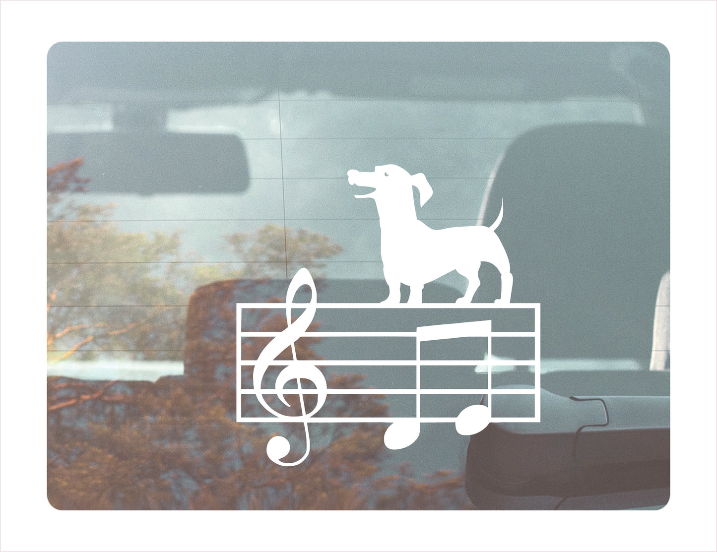 DOG SINGER Music lines Treble Clef Key Vinyl Decal Sticker FREE shipping