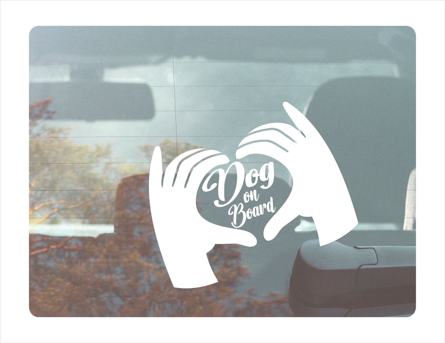 DOG ON BOARD hands Vinyl Decal Sticker FREE shipping