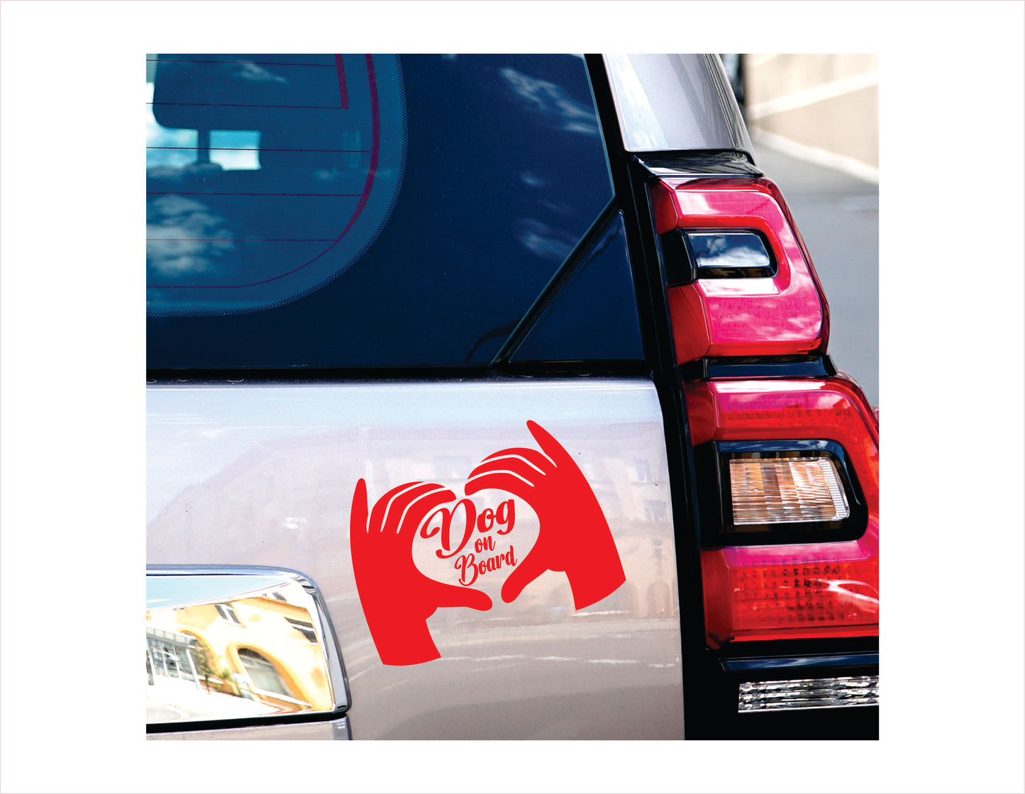 DOG ON BOARD hands Vinyl Decal Sticker FREE shipping