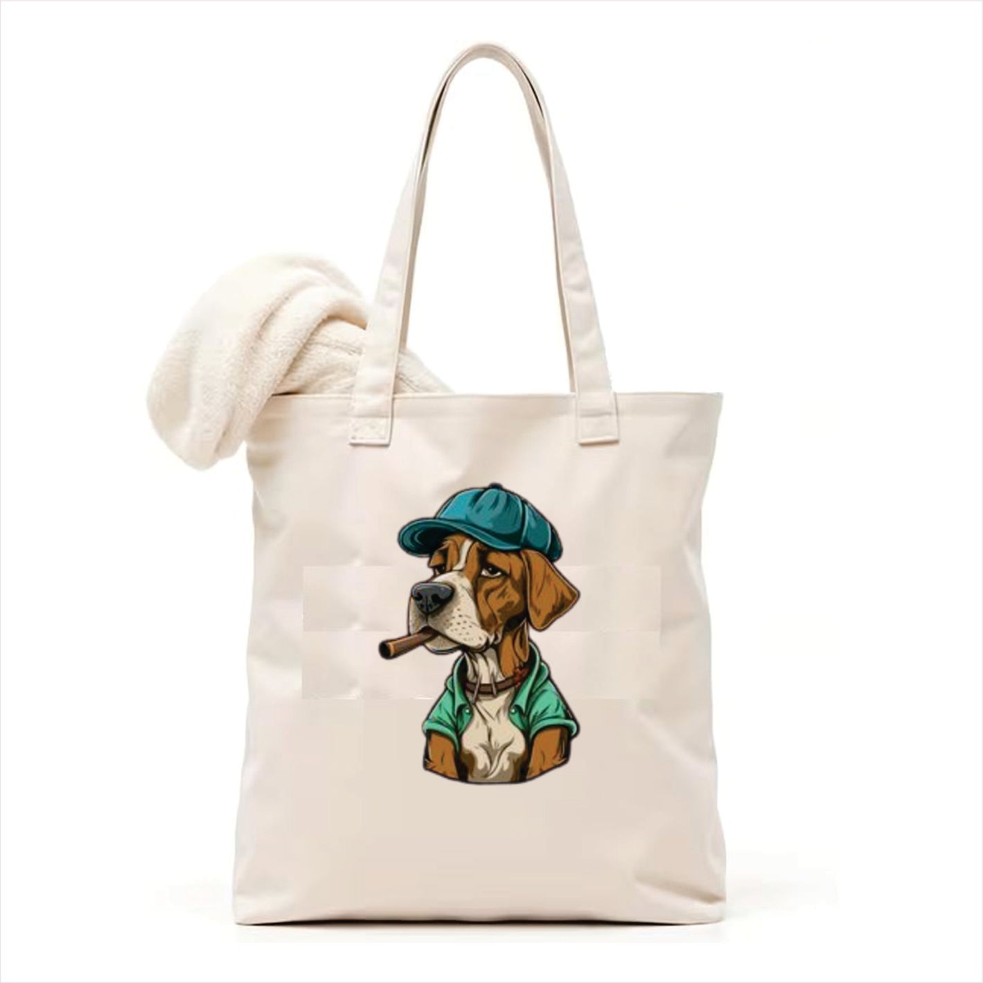 Dog smoking tote bag 3
