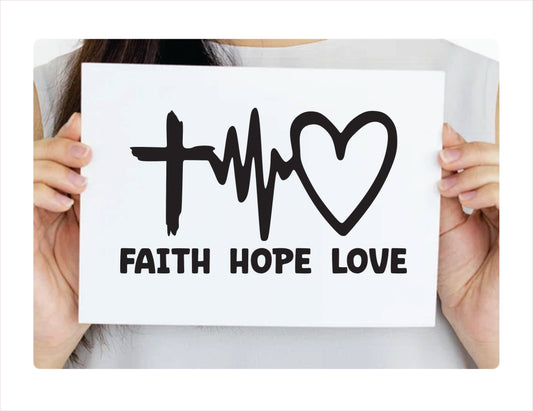 Faith Hope Love Black Vinyl Decal Sticker