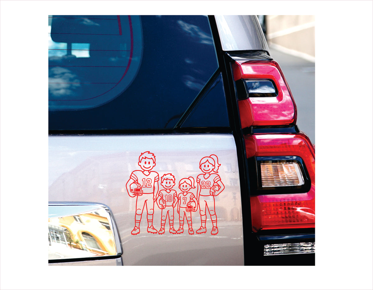 Family Football red Decal Sticker