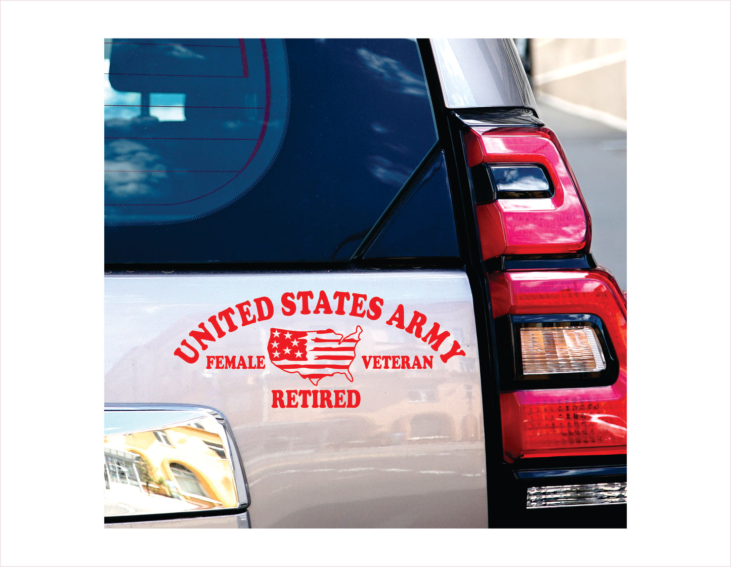 United States Army Female Veteran Retired Decal Sticker - FREE shipping