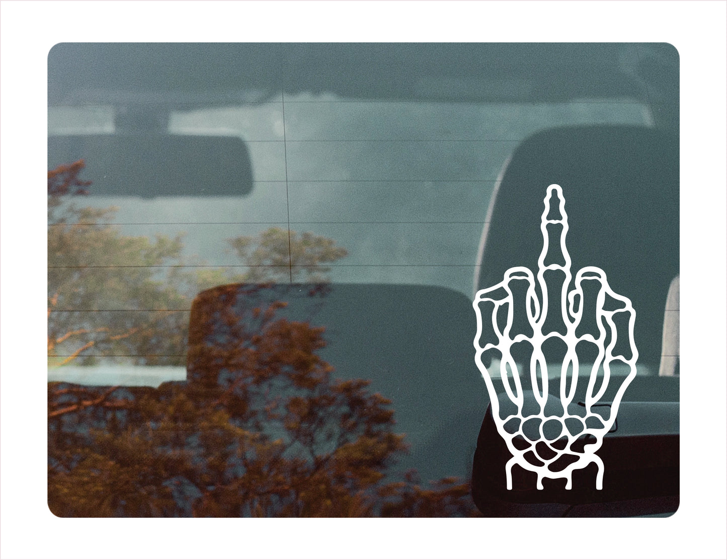 Finger Skull Middle Finger Decal Sticker - FREE shipping