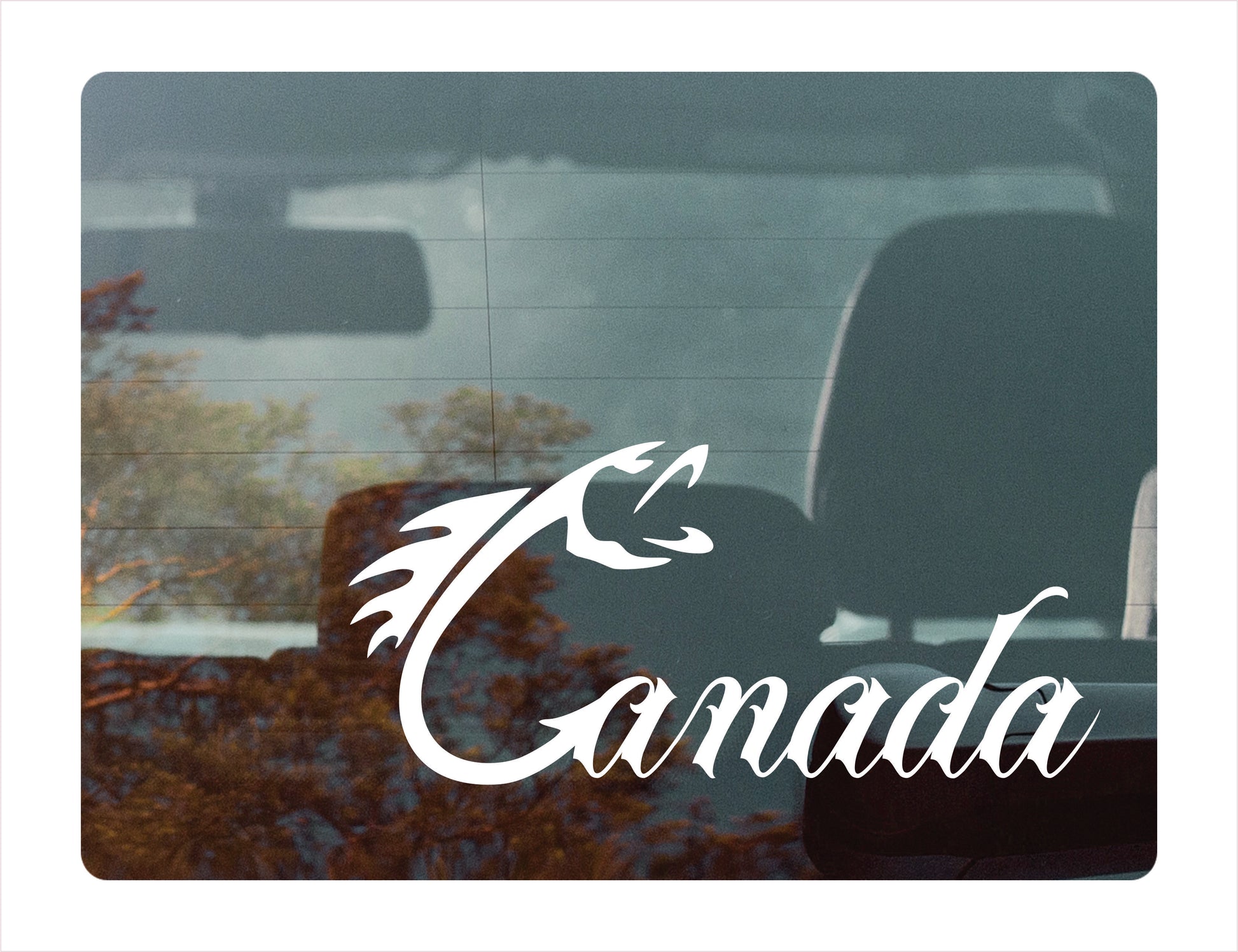Canada Fishing White Vinyl Decal Sticker