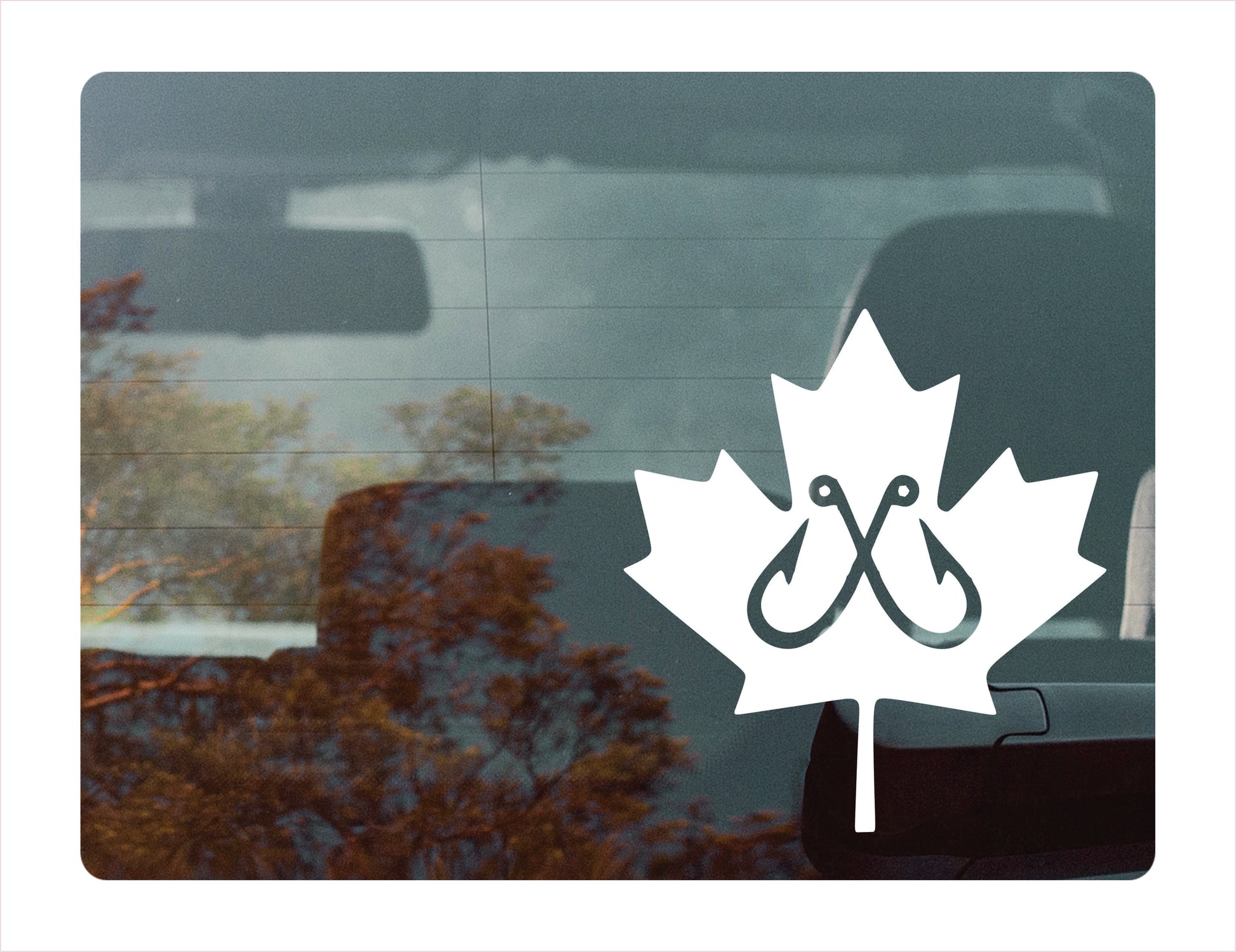 Canadian Fish White Vinyl Decal Sticker