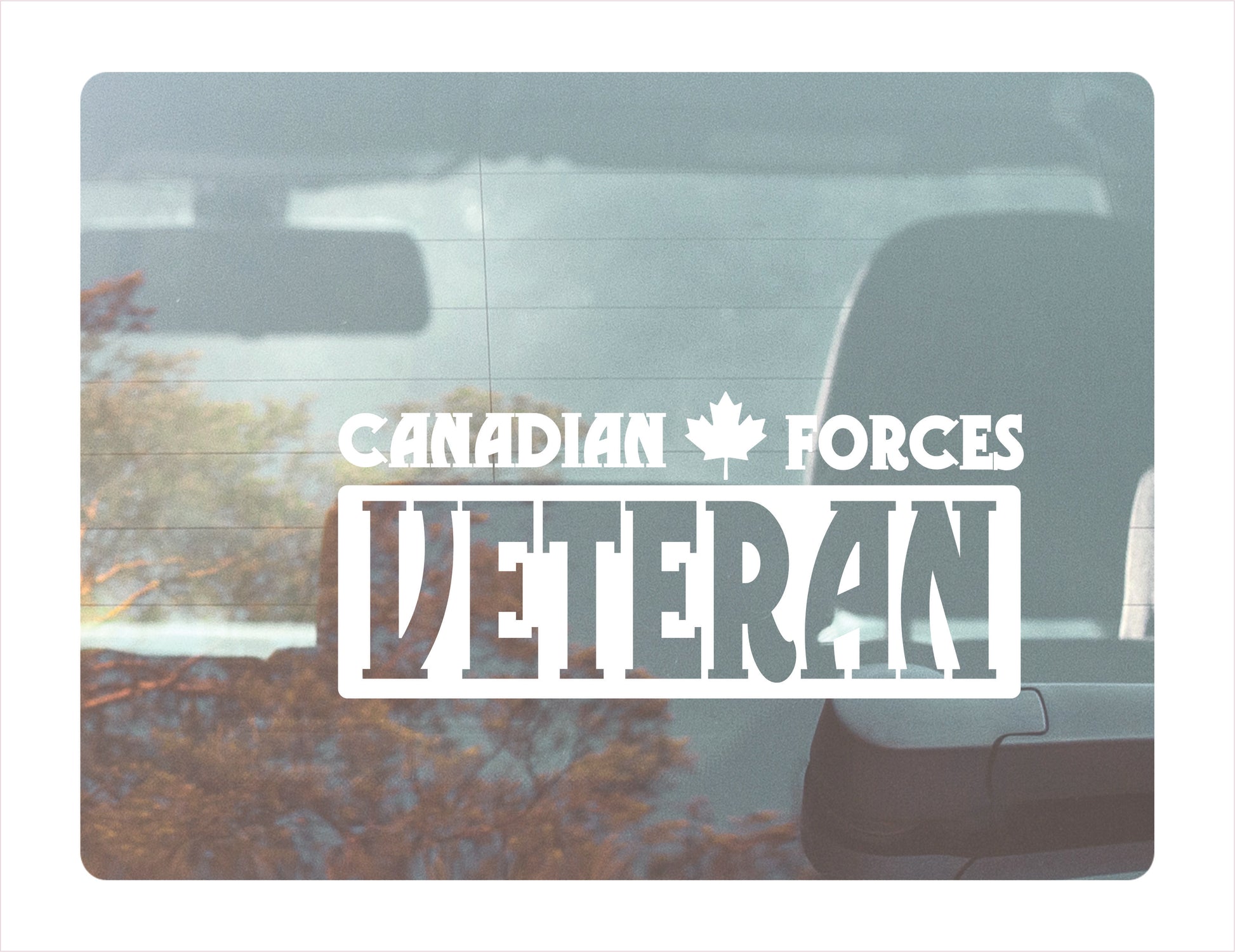 Canadian Forces Veteran White Vinyl Decal Sticker