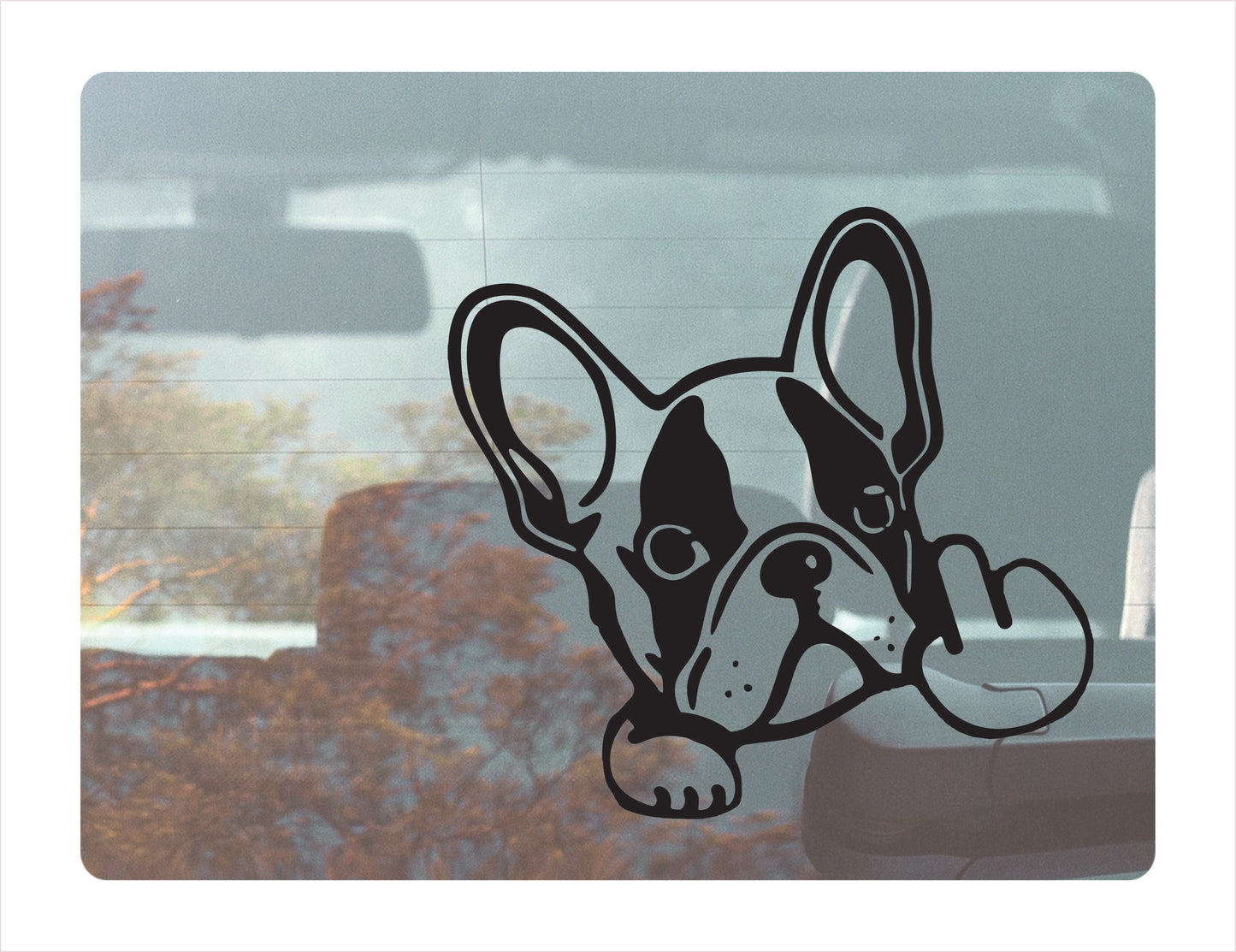 Frenchie Middle Finger Decal Sticker - FREE shipping