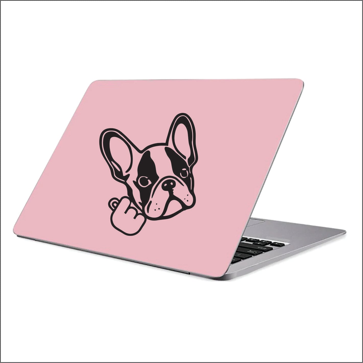 Frenchie Heart Black Vinyl Decal Sticker
