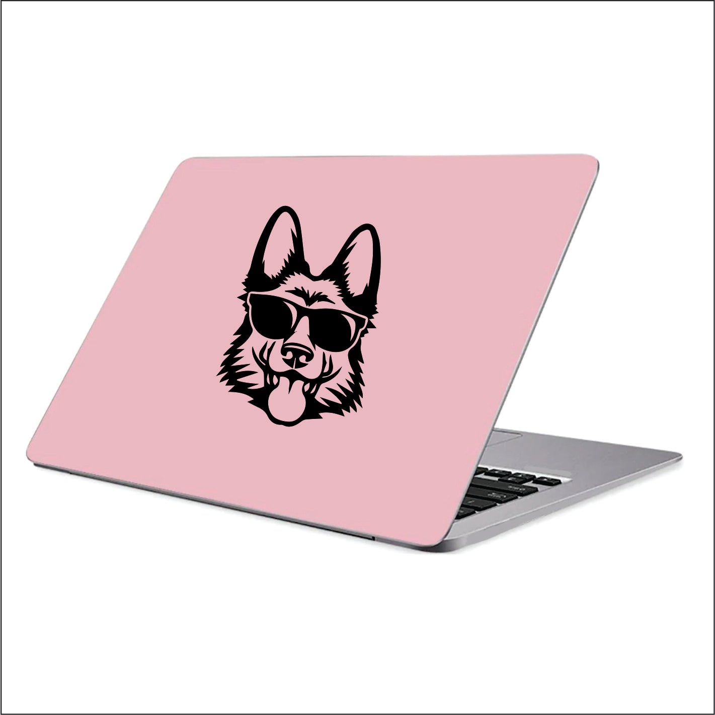 GERMAN SHEPHERD DOG GLASSES Black Vinyl Decal Sticker