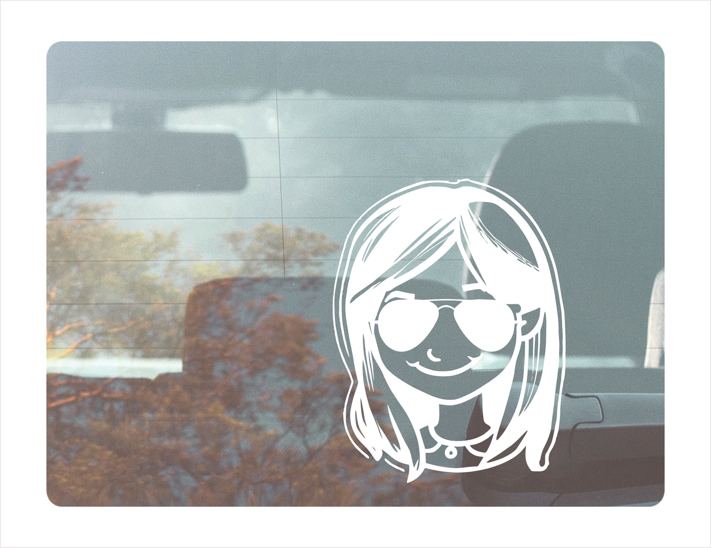 MOM Girl Glasses Vinyl Decal Sticker FREE shipping