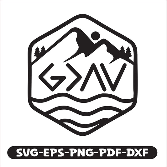 God is Greater SVG EPS PNG PDF DXF Cutting File