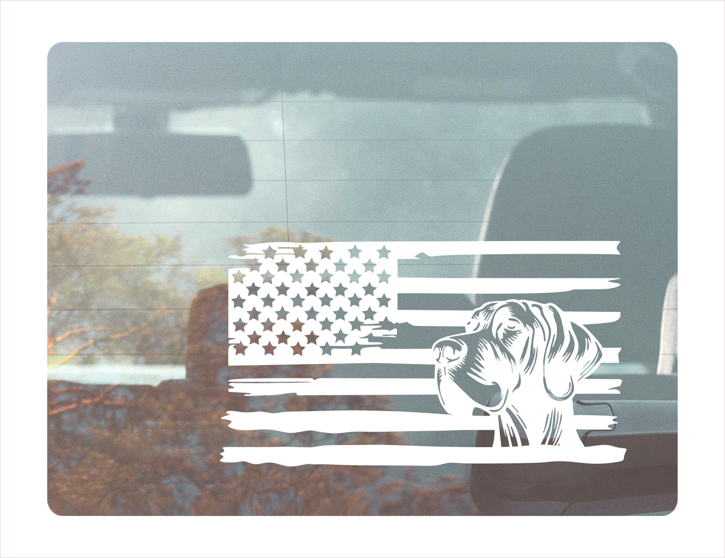 Grand Dane Dog USA White Decal Sticker