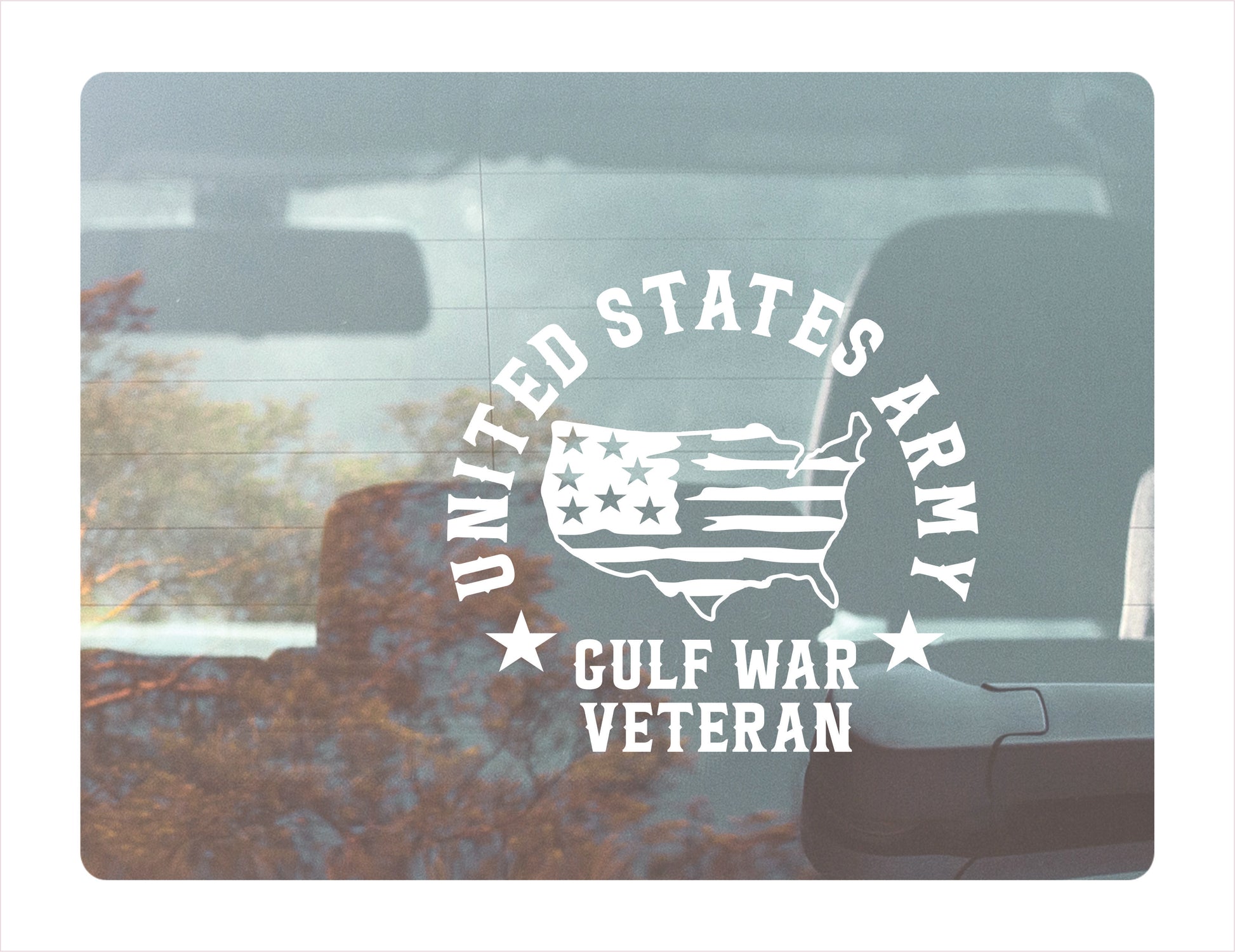United States Army Gulf War Veteran White Vinyl Decal Sticker