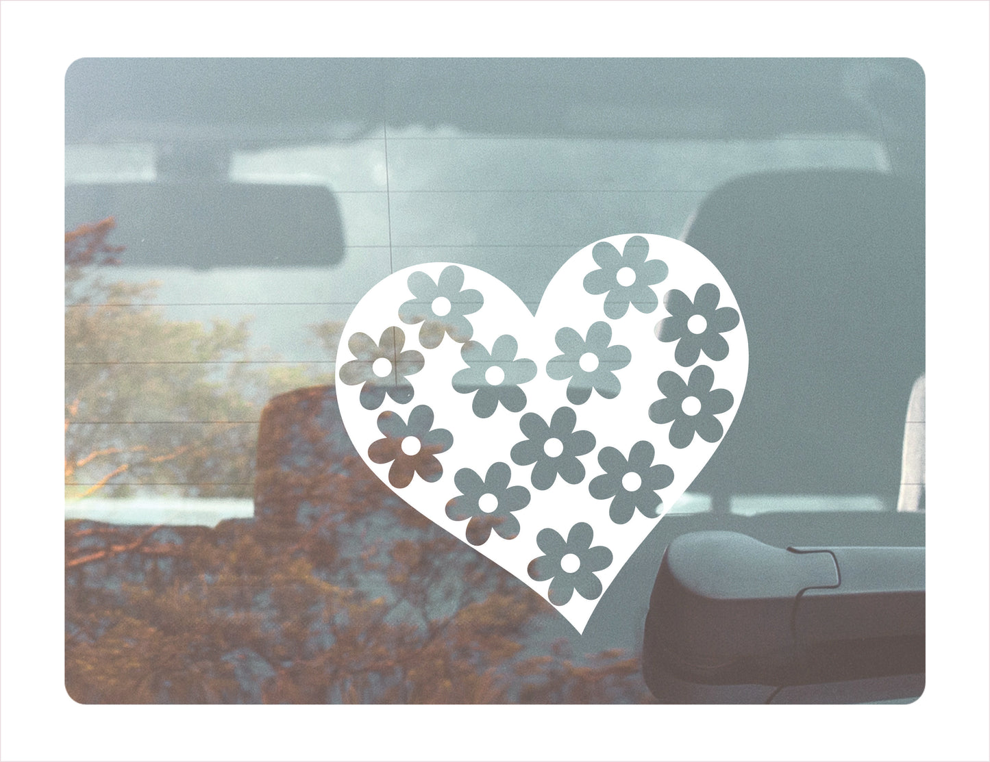 Heart Flowers Daisy spring time Vinyl Decal Sticker FREE shipping
