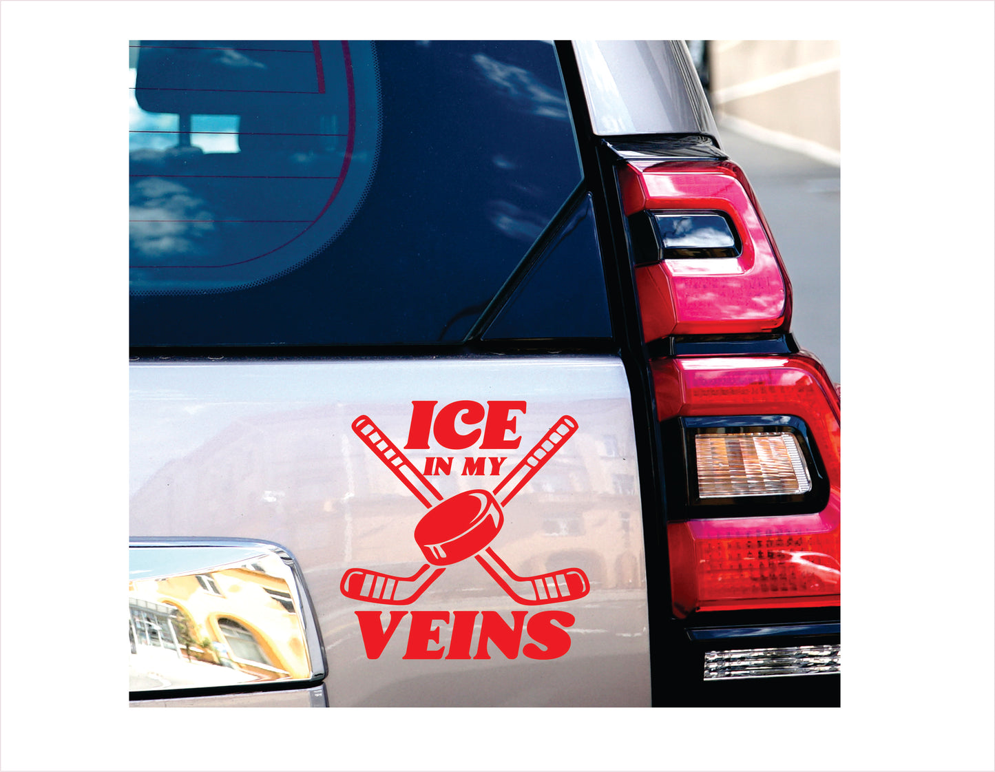 Ice in my veins Hockey Red Decal Sticker