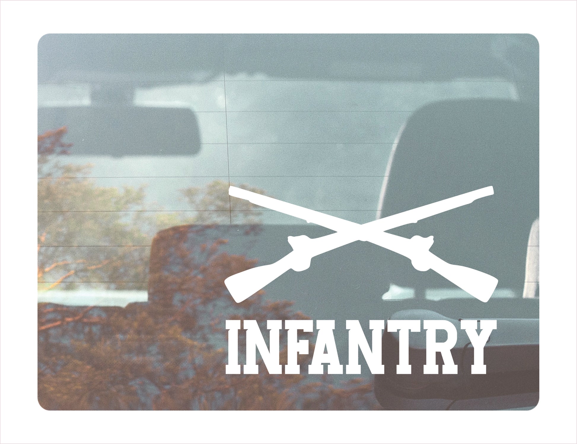 INFANTRY White Vinyl Decal Sticker