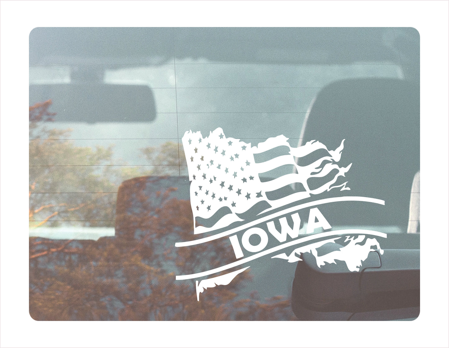 Iowa State Usa White Decal Sticker