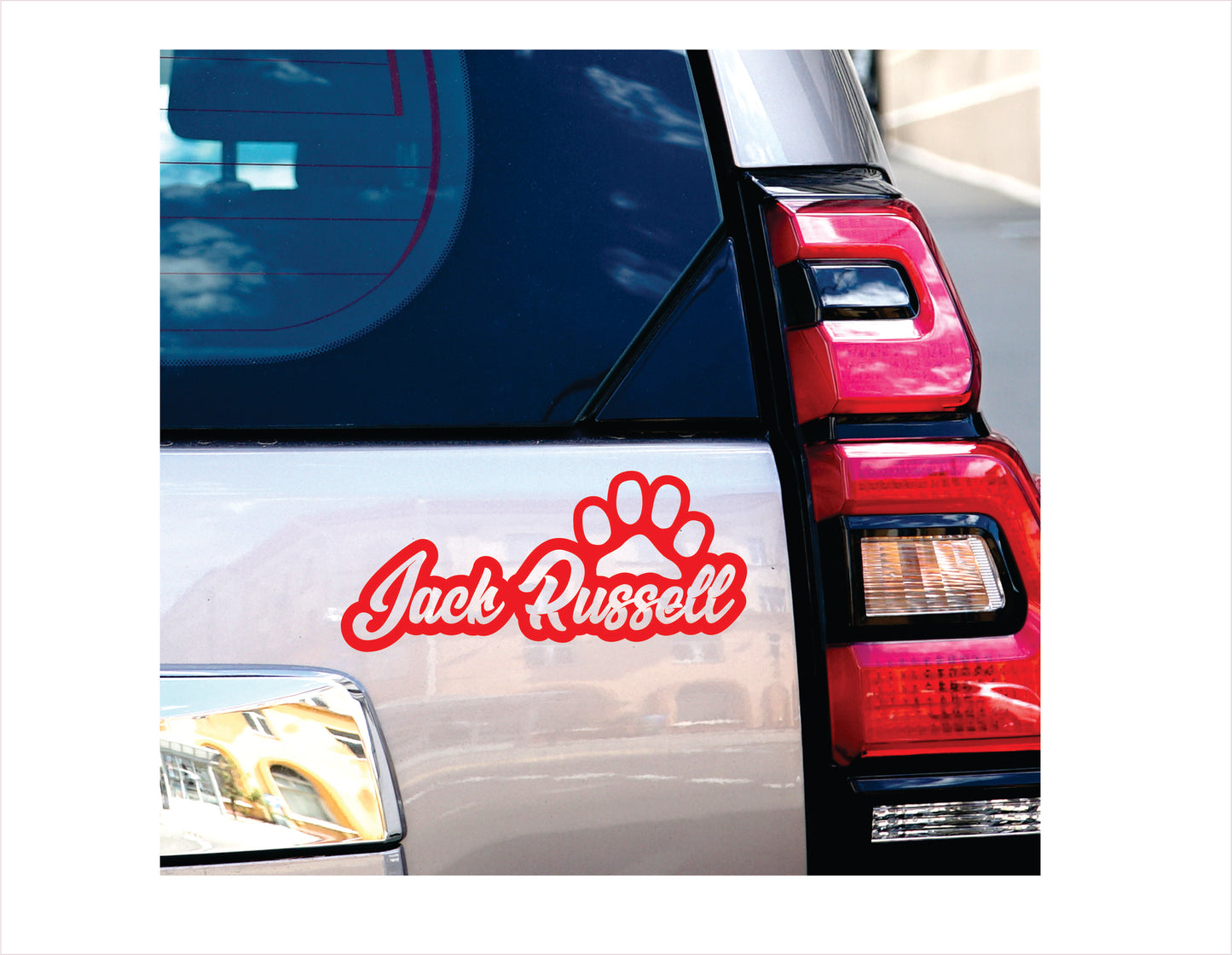 Jack Russell Paw Red Decal Sticker