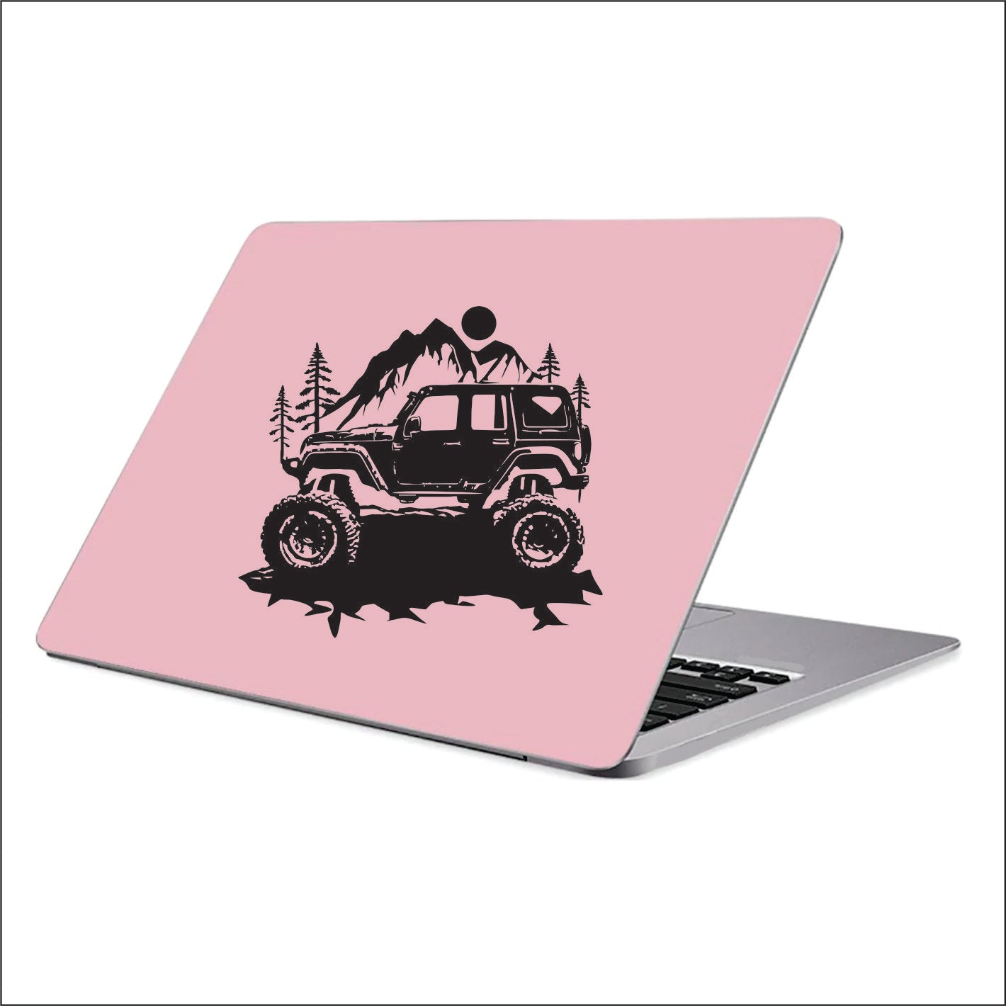 MOUNTAIN TRAVEL JEEP OFFROAD Black Vinyl Decal Sticker