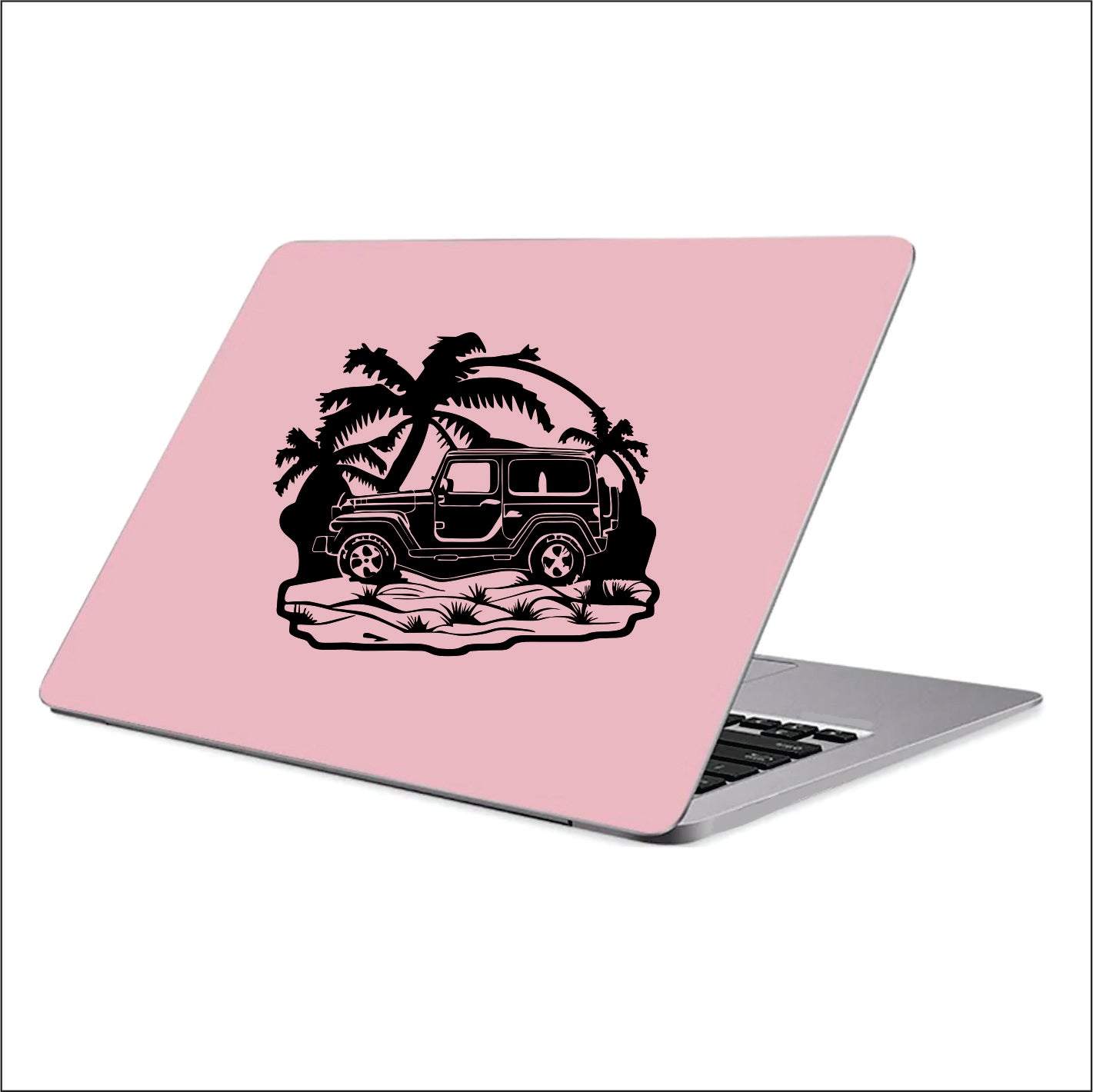 OFFROAD MOUNTAIN JEEP TRAVEL Black Vinyl Decal Sticker