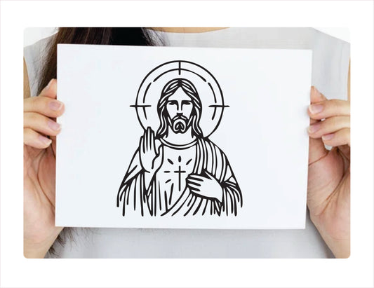 The peace of Jesus Black Vinyl Decal Sticker