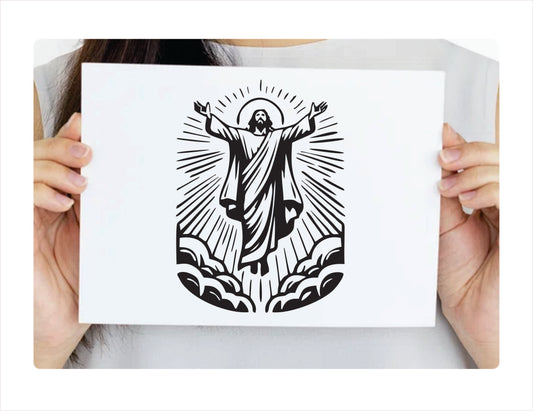 Ascension of Jesus Black Vinyl Decal Sticker