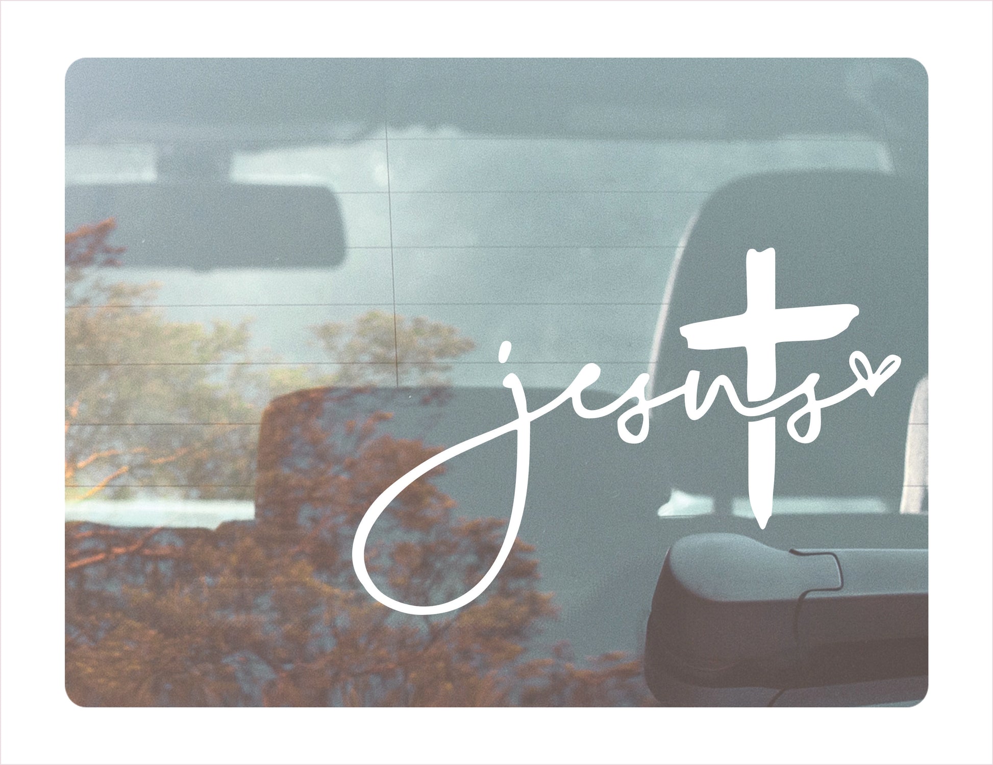 Jesus White Decal Sticker