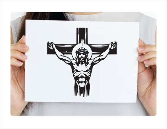 Jesus Crucified Black Vinyl Decal Sticker