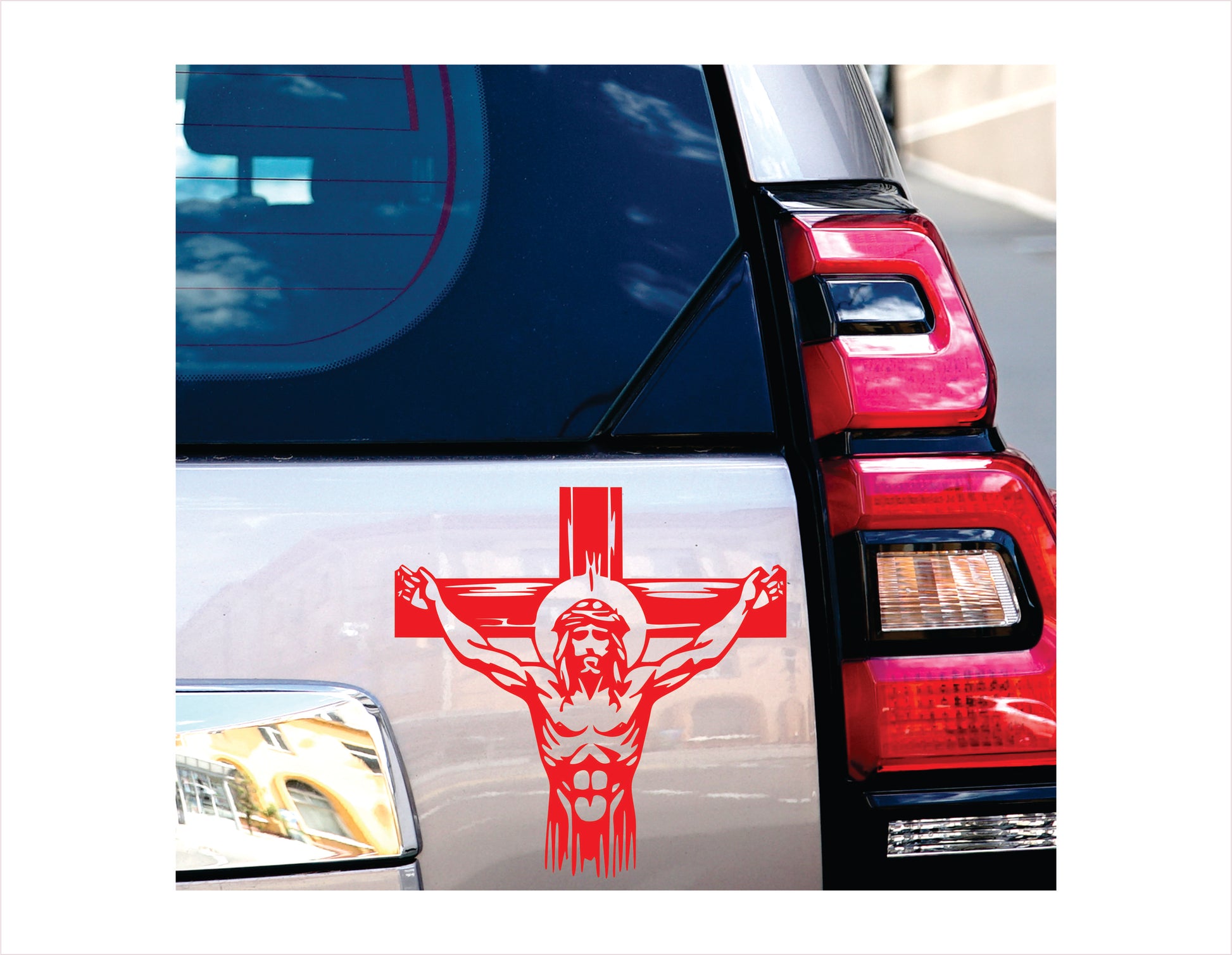 Jesus Crucified Red Vinyl Decal Sticker