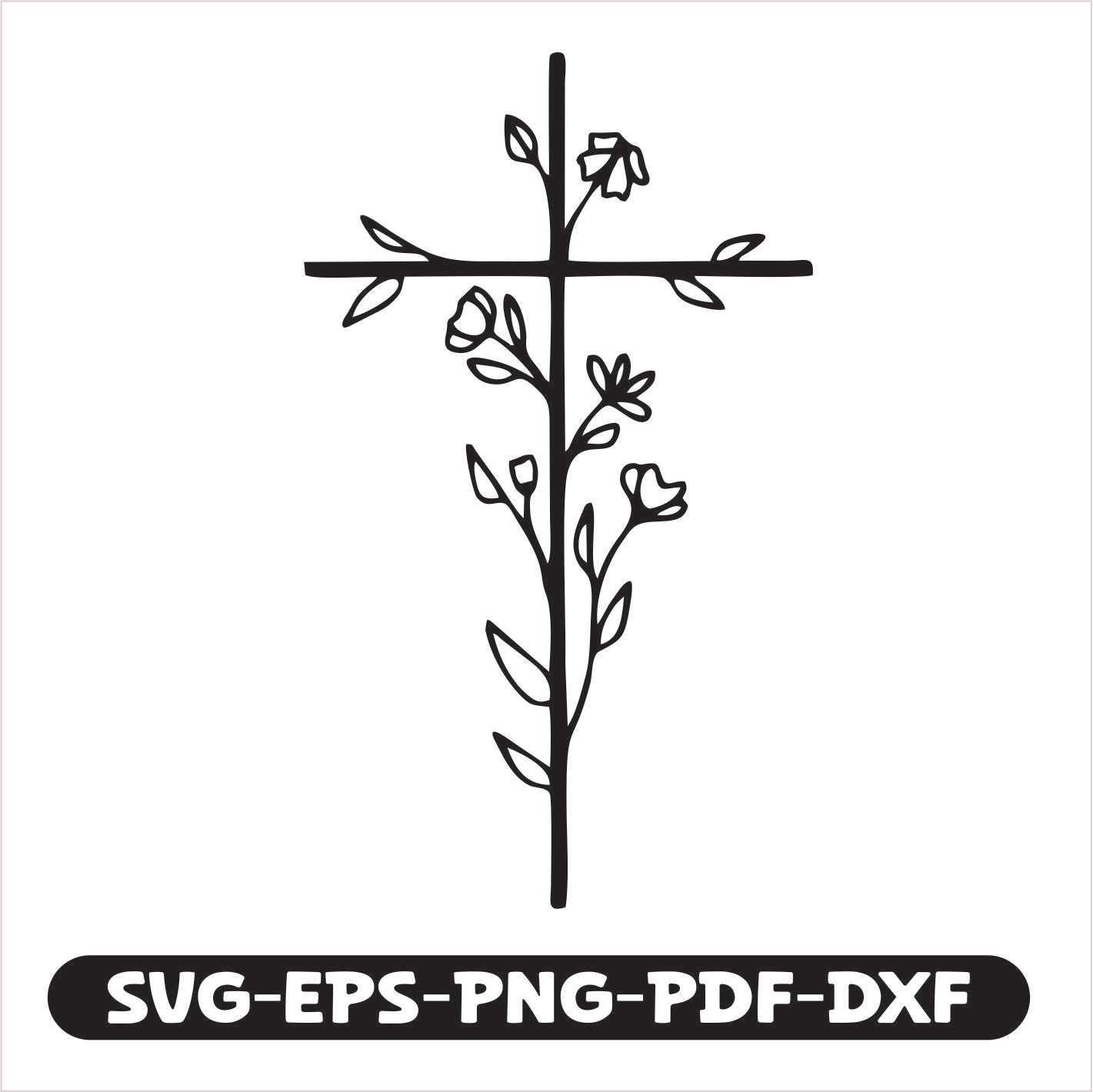 Jesus Flowers SVG EPS PNG PDF DXF Cutting File