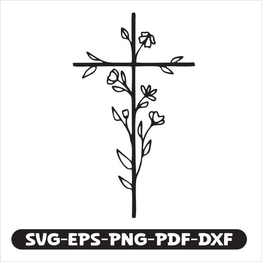 Jesus Flowers SVG EPS PNG PDF DXF Cutting File