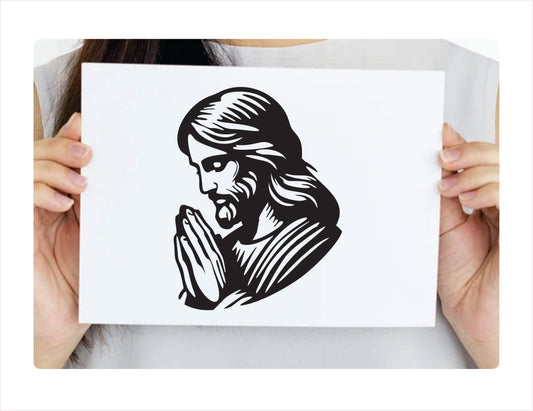 Jesus Pray Black Vinyl Decal Sticker