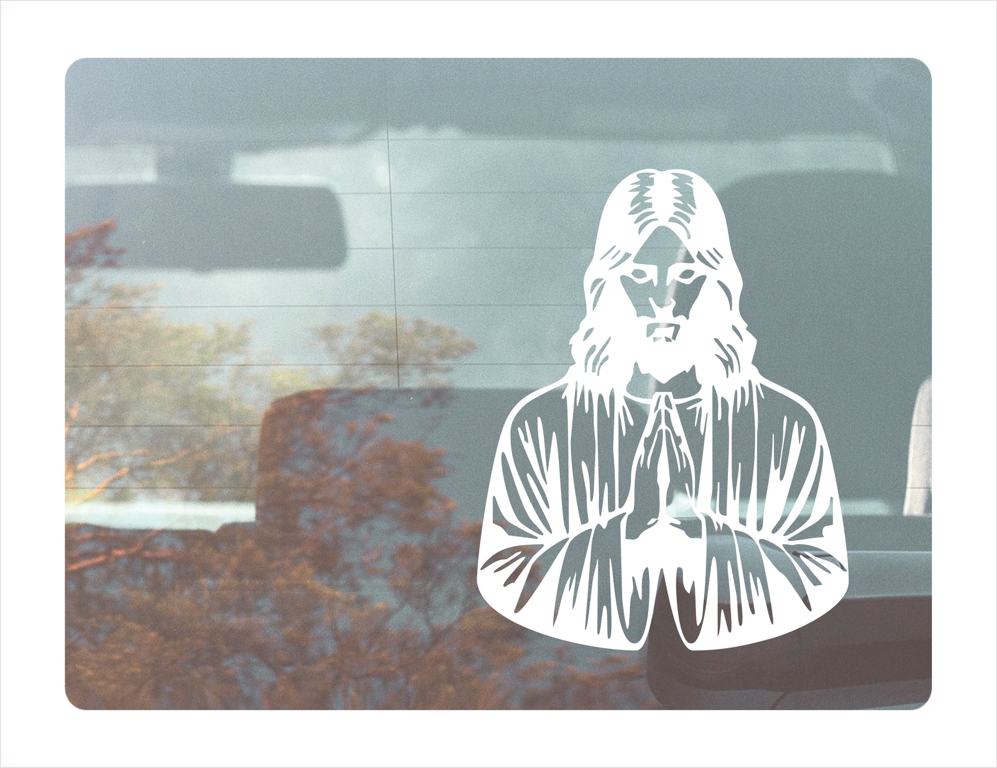 Prayer of Jesus White Vinyl Decal Sticker