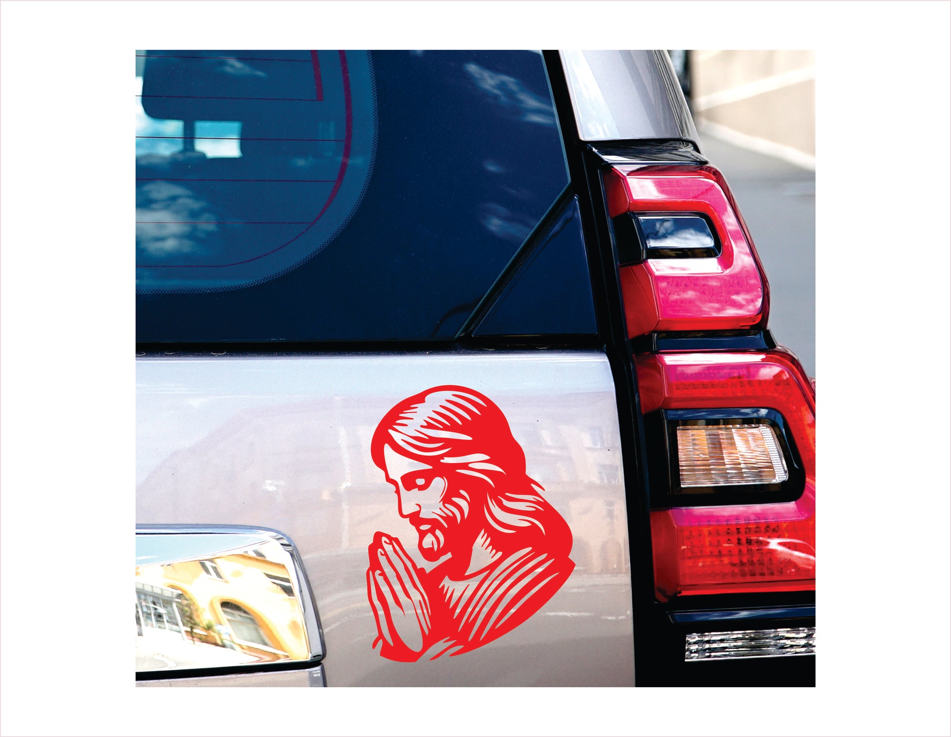 Jesus Pray Red Vinyl Decal Sticker