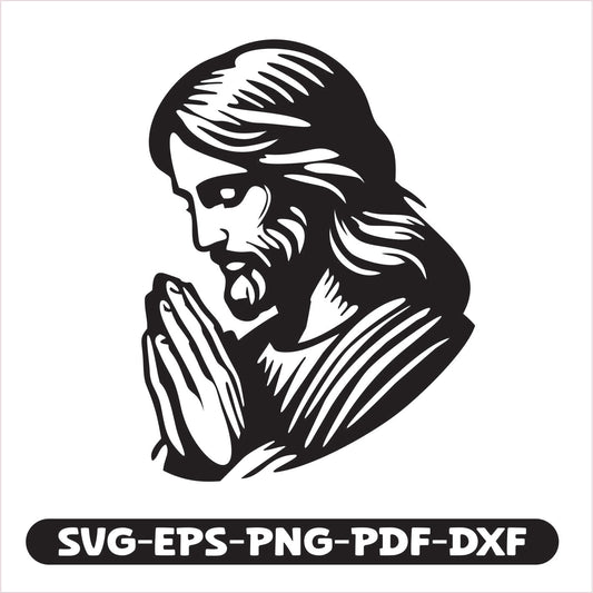 Jesus Pray SVG EPS PNG PDF DXF Cutting File