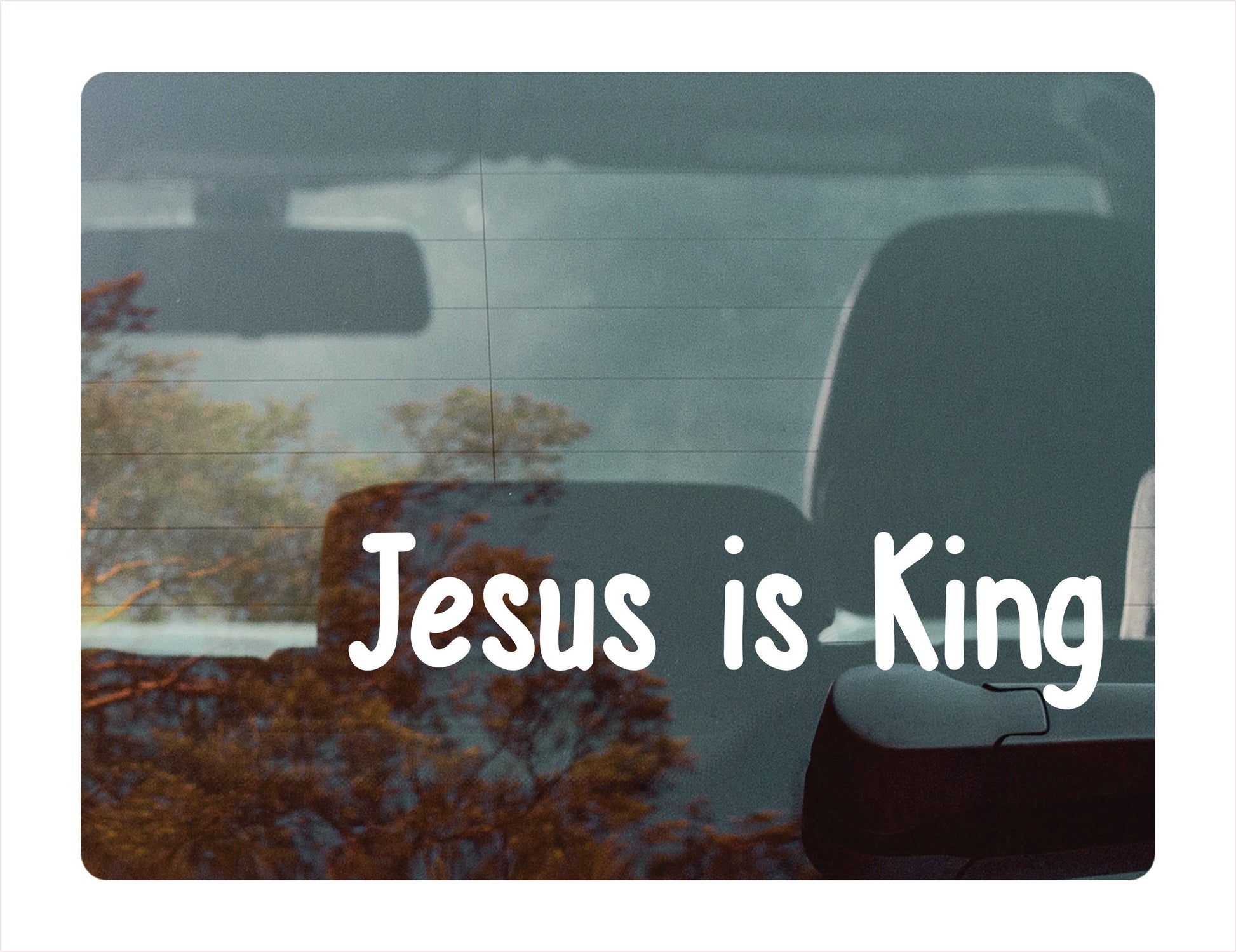 Jesus is king White Vinyl Decal Sticker