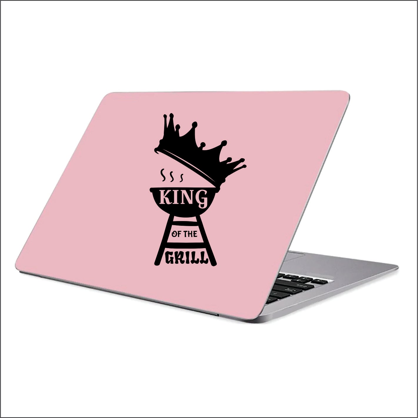 King of the Grill BBQ time Black Vinyl Decal Sticker