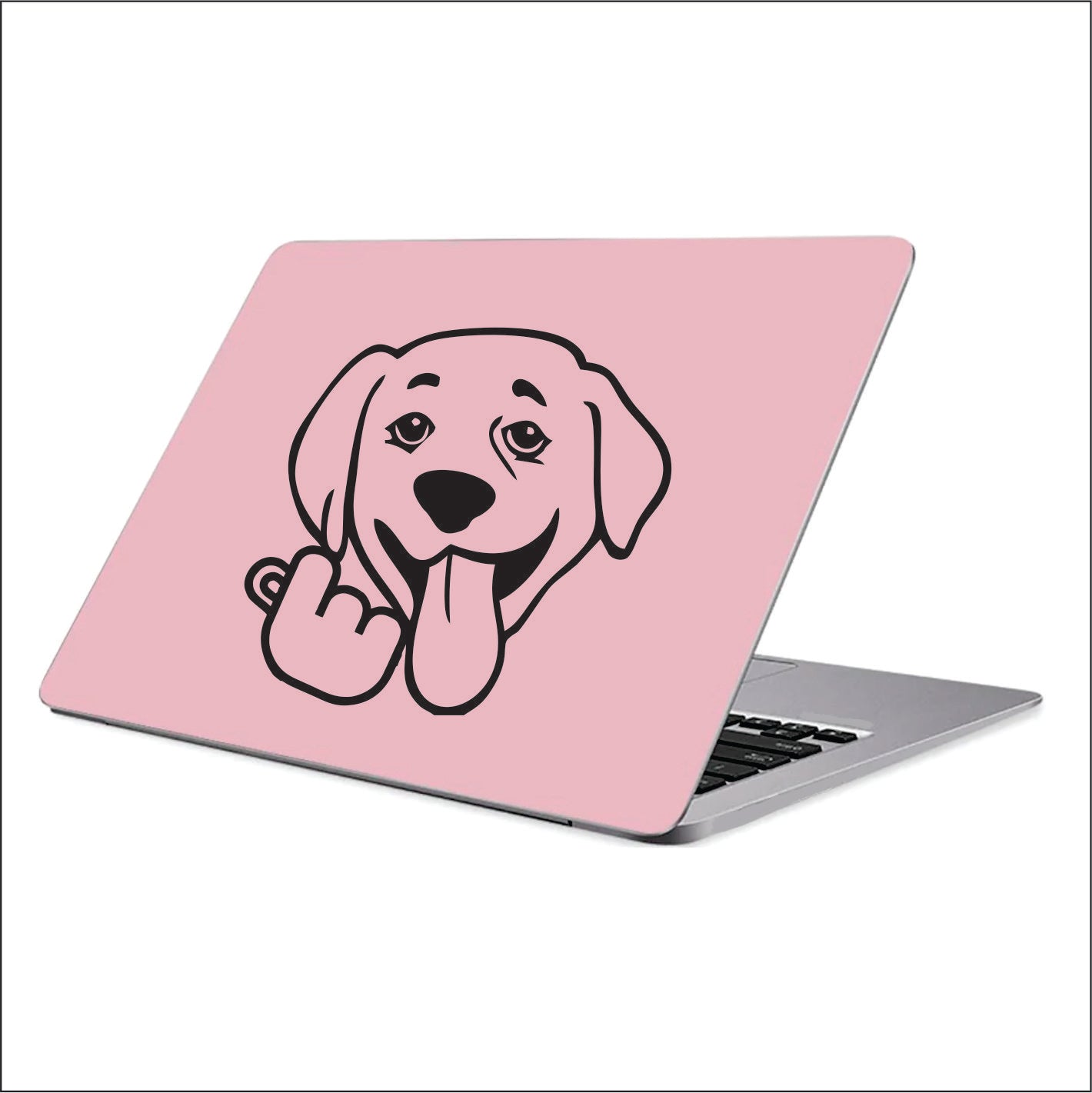 Labrador Korean Heart Black Vinyl Decal Sticker