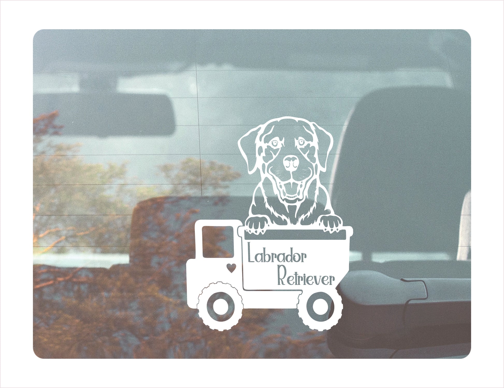 LABRADOR RETRIEVER DOG Truck White Vinyl Decal Sticker