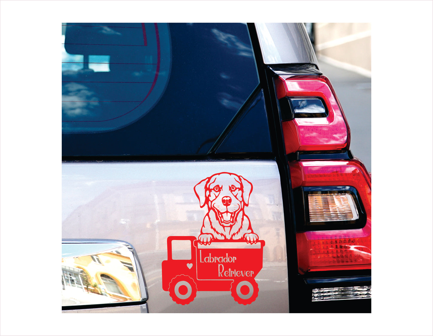LABRADOR RETRIEVER DOG Truck Red Vinyl Decal Sticker