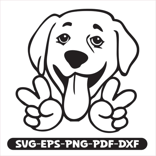 Labrador Peace SVG EPS PNG PDF DXF Cutting File