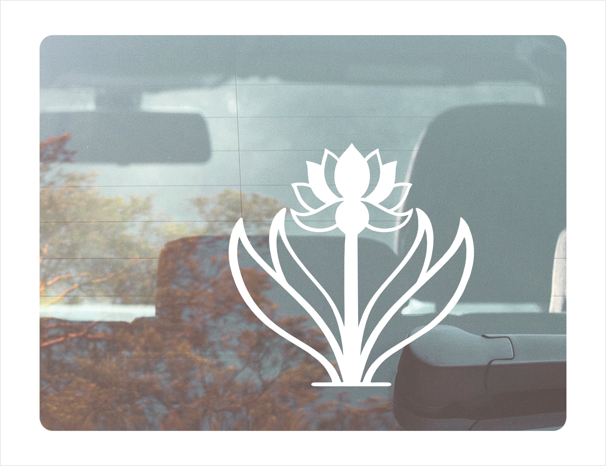 Lotus Daisy White Vinyl Decal Sticker