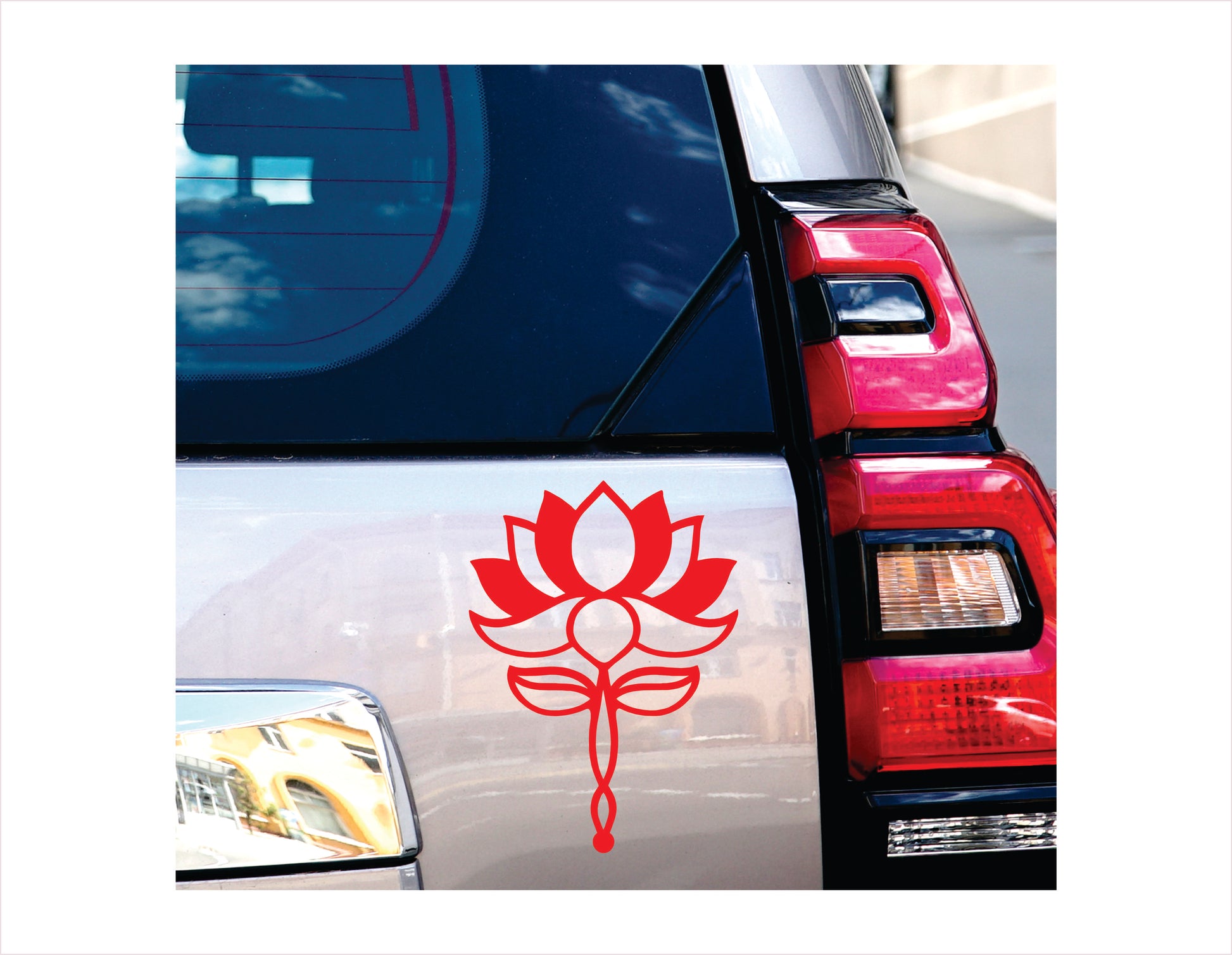 Lotus Flower Red Vinyl Decal Sticker
